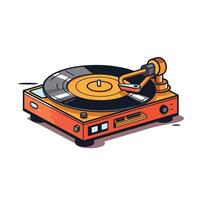 Vibrant vintage record player playing music with a colorful design in a modern aesthetic vector