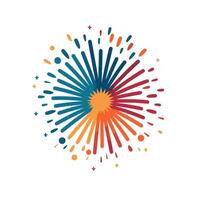 Colorful art design featuring dynamic radial shapes and bursts of bright hues creating an energetic visual effect vector