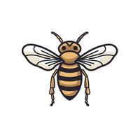 Detailed art of a bee illustrating its distinct features and patterns during a sunny day vector