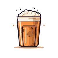 Enjoying a refreshing glass of beer with frothy foam on top in a cozy setting vector