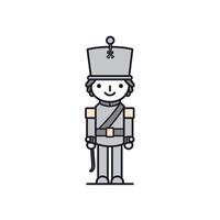 Toy soldier in simple design with gray uniform and hat vector