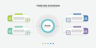 Infographic label design with circle infographic template design and 4 options or steps. Can be used for process diagram, presentations, workflow layout vector