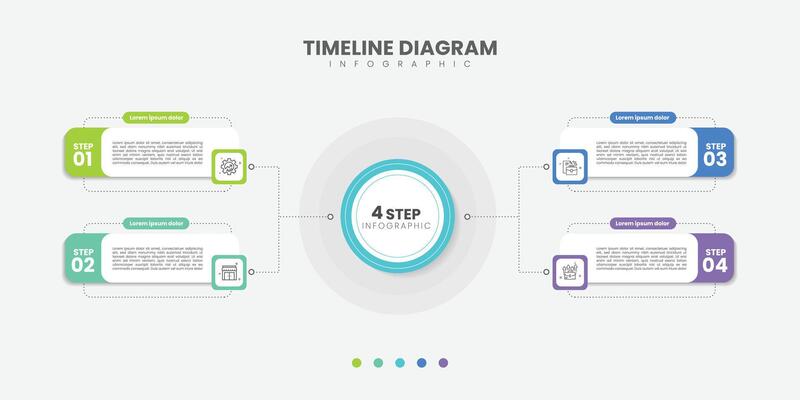 Infographic label design with circle infographic template design and 4 options or steps. Can be used for process diagram, presentations, workflow layout