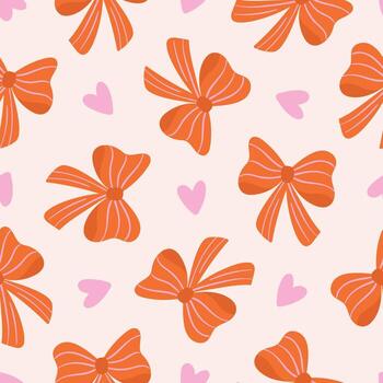 Bows Pattern Coquette Bows Background Valentines Bows Seamless Pattern vector
