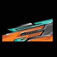 racing car body wrap sticker design. modern sticker with sharp line style is more elegant and looks good vector