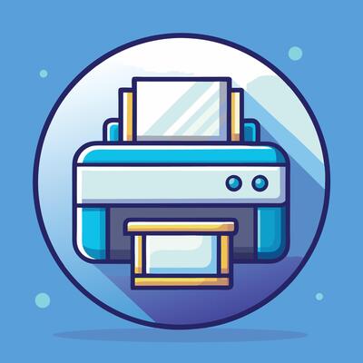 Cartoon Style Cute Printer Illustration Design