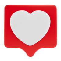 Stylized speech bubble with a heart, isolated on transparent background png