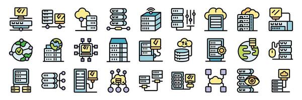 Server racks optimizing data center performance, enhancing network connectivity and cloud computing services vector
