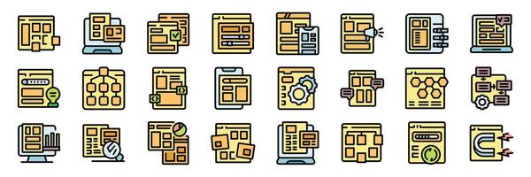 Prototyping software icons showing user interface and user experience design vector