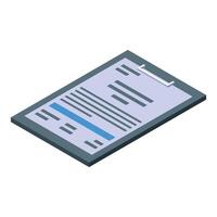 Clipboard showing checklist with data for analysis and reporting vector