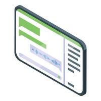 Voice message sending on smartphone messenger app with soundwave visualization vector