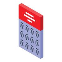 Smartphone showing menu interface with red header and text lines vector