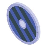 Round wooden shield protecting from arrows and swords in historical battles vector
