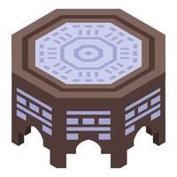 Octagonal wooden table with geometric pattern embracing eastern culture vector