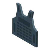 Bulletproof vest offering protection and security in isometric view vector