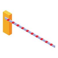 Automatic parking barrier gate closing or opening in isometric view vector