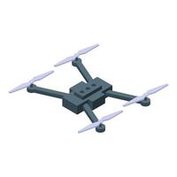 Modern drone flying with rotating propellers isometric view vector