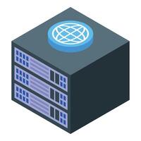 Server rack hosting global network connectivity, ensuring seamless data flow vector