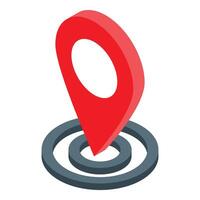 Red gps pin pointing location on target icon vector