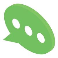 Green speech bubble showing waiting status isometric icon vector