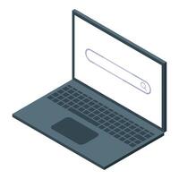 Laptop showing empty search bar on screen for internet surfing vector