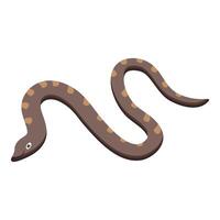 Brown spotted snake slithering and smiling, a reptile icon vector