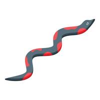 Slithering gray snake with red spots isometric icon vector
