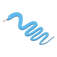 Blue snake slithering and sticking out tongue in isometric view vector