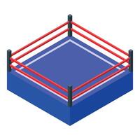 Empty boxing ring waiting for boxers in isometric view vector