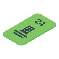 Green key card unlocking 247 access to modern building services vector