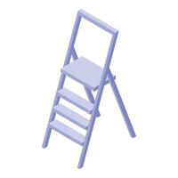 Portable step ladder standing upright for easy access vector