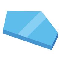 Light blue rectangular glass panel with translucent stripe vector