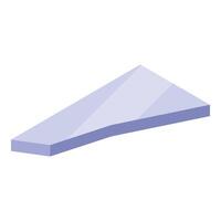Triangular prism representing minimalist geometric shape in isometric view vector