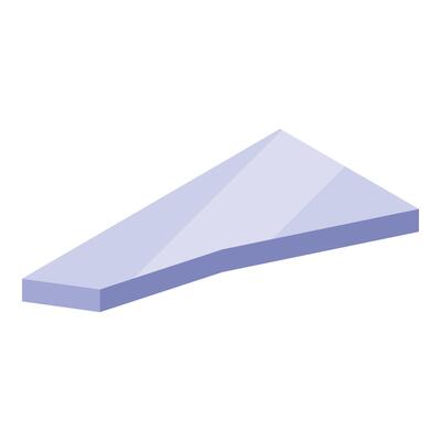 Triangular prism representing minimalist geometric shape in isometric view