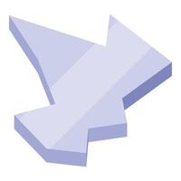 3d arrow pointing right with jagged edges symbolizing progress and movement vector