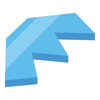 3d blue arrow pointing right and down, symbolizing decrease or decline vector