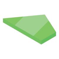 Green abstract geometric shape rotating in isometric view vector