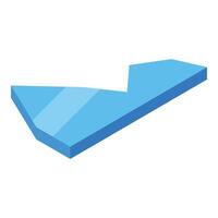 Light blue glass panel with a v shaped cutout creating an abstract design vector