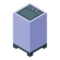 Modern washing machine with digital controls, isometric view of laundry appliance vector