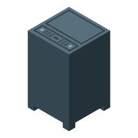 Modern bank safe deposit box protecting valuables with secure storage vector