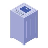 Modern shredder destroying documents in office, secure data disposal vector