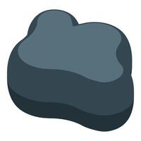 Dark gray irregular stone floating in white background vector
