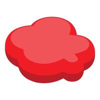 Red glossy speech bubble floating on white background vector