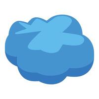 Blue cloud floating in the sky symbolizing online storage and computing vector