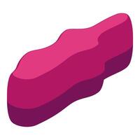 Abstract magenta shape with smooth wavy edges on white background vector