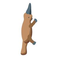 Platypus walking upright with webbed feet and duck bill vector