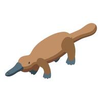 Platypus swimming in isometric view showing its duck like bill and beaver like tail vector