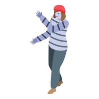 Mime artist performing a pantomime with expressive gestures vector