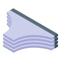 Stack of sanitary pads with wings for menstrual hygiene vector