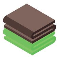 Folded fabrics stacked neatly, textile industry expertise vector